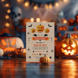 Bus eller godis Halloween fest Inbjudan