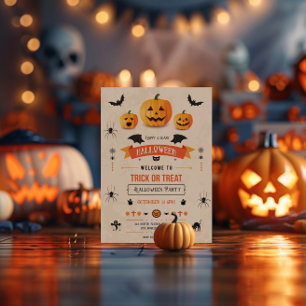 Bus eller godis Halloween fest Inbjudan