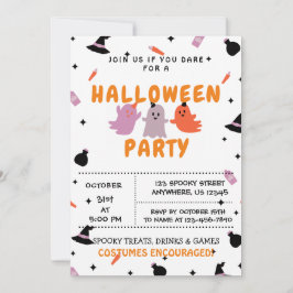 Bus eller godis, Halloween-fest-inbjudan Inbjudningar