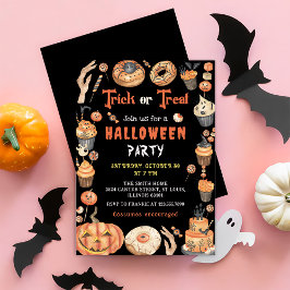 Bus eller godis-Halloween fest-inbjudan Inbjudningar