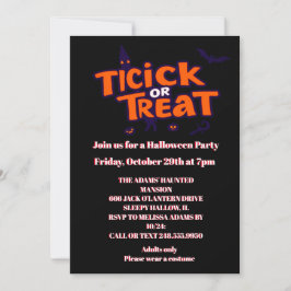 Bus eller godis Halloween fest Inbjudningar