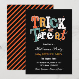 Bus eller godis Halloween fest Inbjudningar