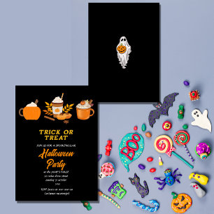 bus eller godis halloween fest inbjudningar