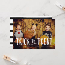 Bus eller godis Halloween-fotokort