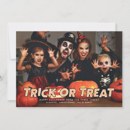 Bus eller godis Halloween-fotokort Kort