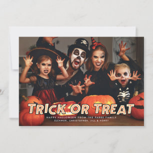 Bus eller godis Halloween-fotokort Kort