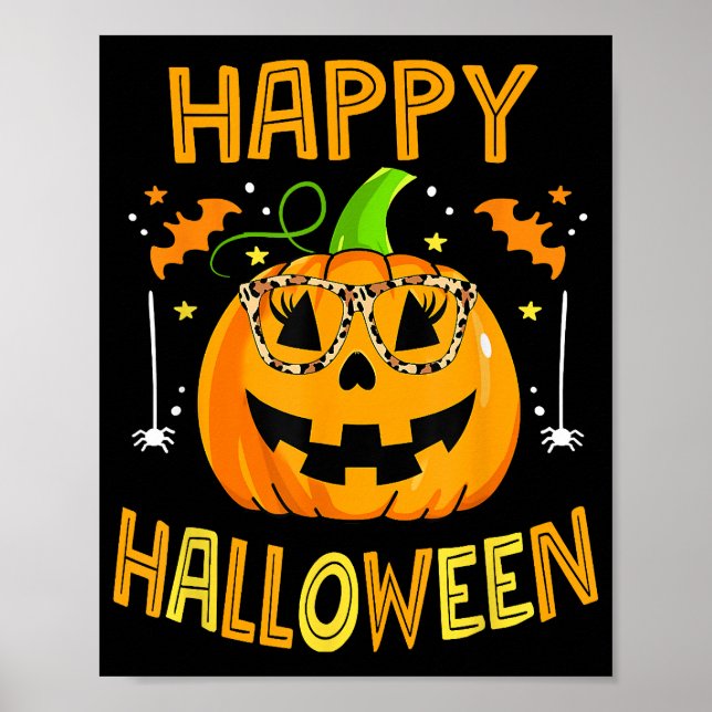 Bus eller godis Halloween Funny Pumpkin Lycklig Ha Poster (Framsidan)