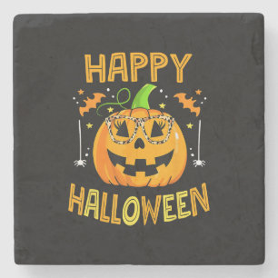 Bus eller godis Halloween Funny Pumpkin Lycklig Ha Stenunderlägg