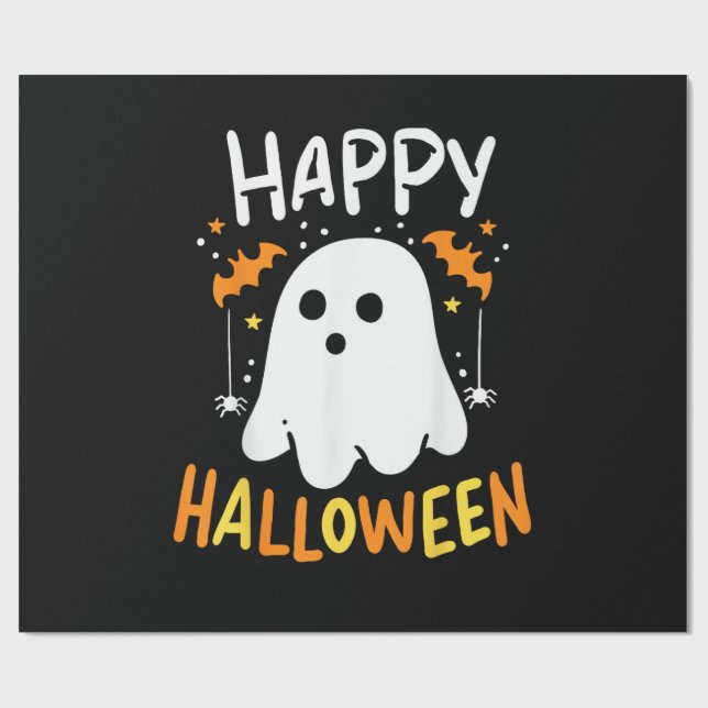 Bus eller godis Halloween Ghost Presentpapper (Platt)