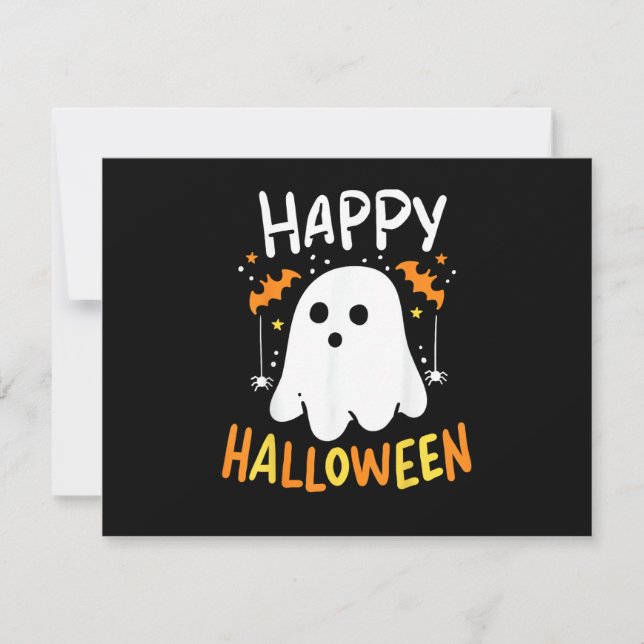 Bus eller godis Halloween Ghost Tack Kort (Framsida)