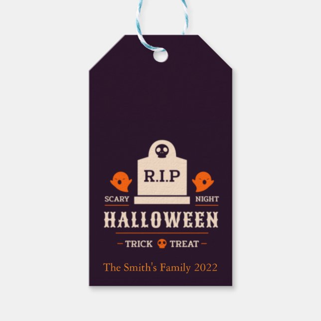 Bus eller godis Halloween Gift Märkres Presentetikett (Framsidan)