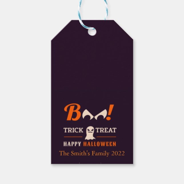 Bus eller godis Halloween Gift Märkres Presentetikett (Framsidan)