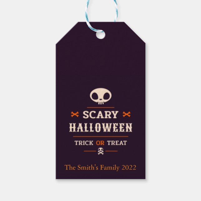 Bus eller godis Halloween Gift Märkres Presentetikett (Framsidan)