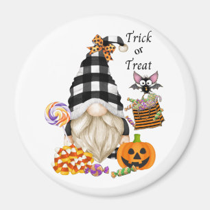 Bus eller godis Halloween Gnome Magnet