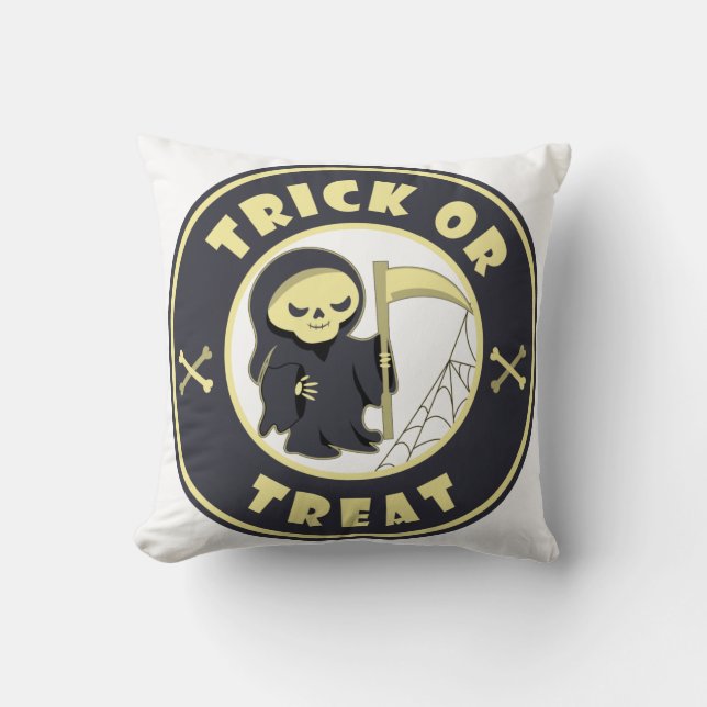 Bus eller godis Halloween grim, återfall Kudde (Framsida)