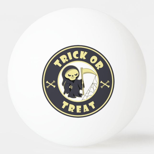Bus eller godis Halloween grim, återfall Pingisboll (Framsidan)