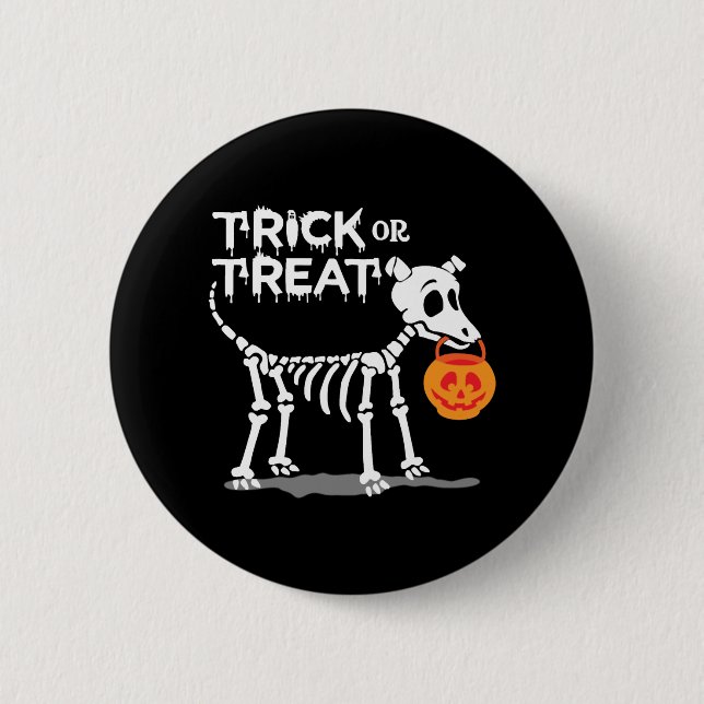 Bus eller godis Halloween Hund Knapp (Framsida)