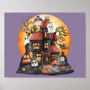 Bus eller godis Halloween Hunted House Gathering Poster