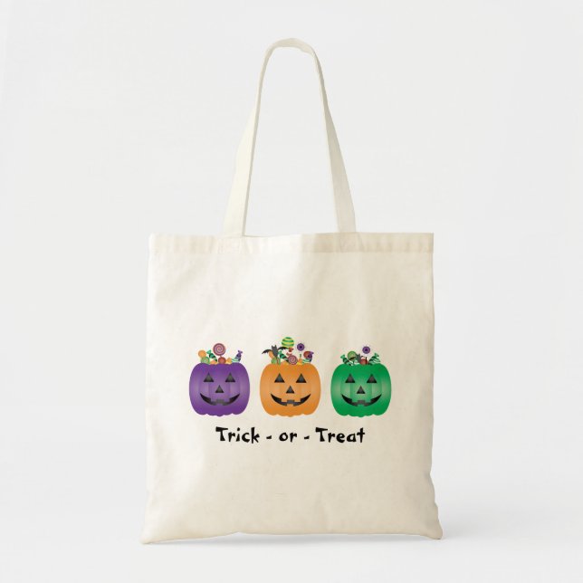 Bus eller godis Halloween Jack o lantern Candy Pai Tygkasse (Framsidan)