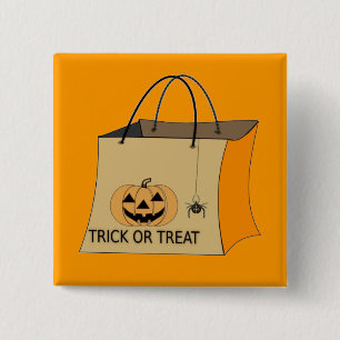 Bus eller godis Halloween-knapp Knapp