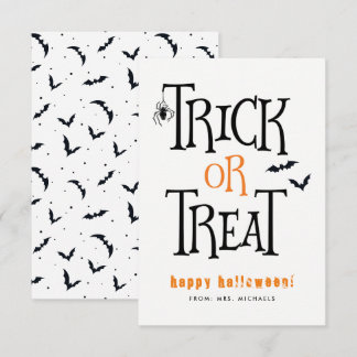 bus eller godis Halloween-kort Inbjudningar