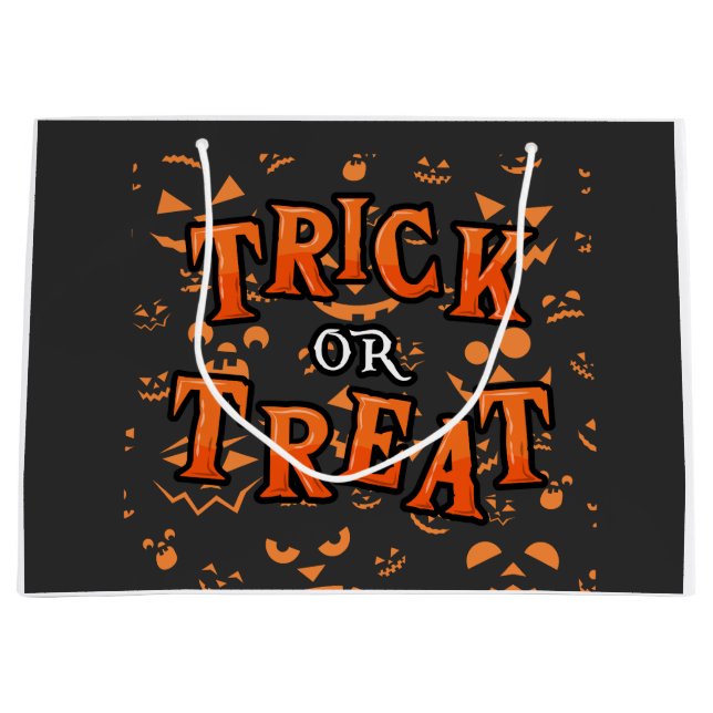 Bus eller godis Halloween Large Gift Bags (Framsidan)