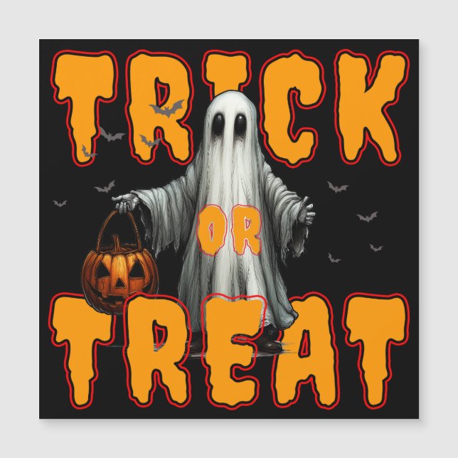 bus eller godis halloween läskig spöke pumpa (Framsida)