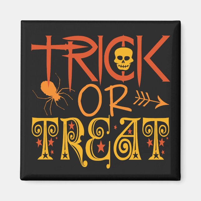 Bus eller godis Halloween magnet (Framsidan)