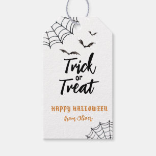 Bus eller godis Halloween-märkre för favoritgåva Presentetikett