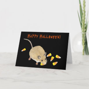 Bus eller godis Halloween Mouse med Candy corn Kort