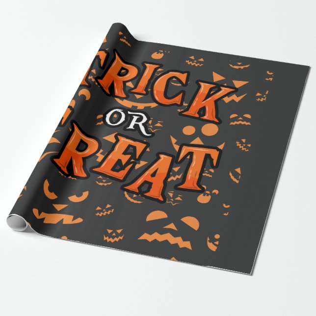 Bus eller godis Halloween Papper gift Wrap Presentpapper (Utrullad)