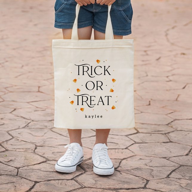 Bus eller godis Halloween Personlig Tote Bag Tygkasse (Skapare uppladdad)