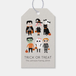 Bus eller godis halloween presentetikett