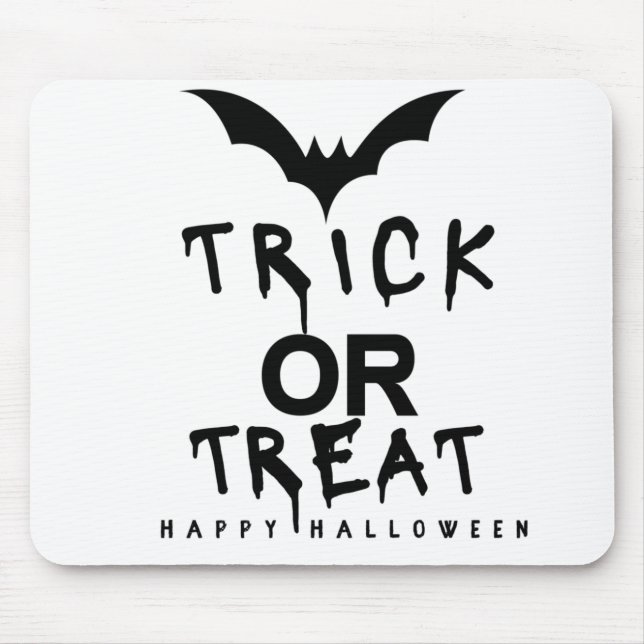 Bus eller godis Halloween Pumpkin Funny Musmatta (Framsidan)
