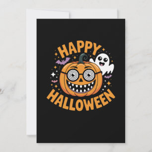 Bus eller godis Halloween Pumpkin Happy halloween Inbjudningar