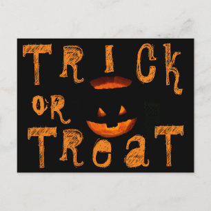Bus eller godis Halloween Pumpkin Vykort
