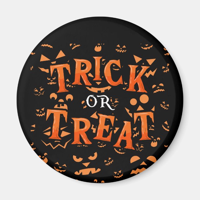 Bus eller godis Halloween-rundmagneter Magnet (Framsidan)