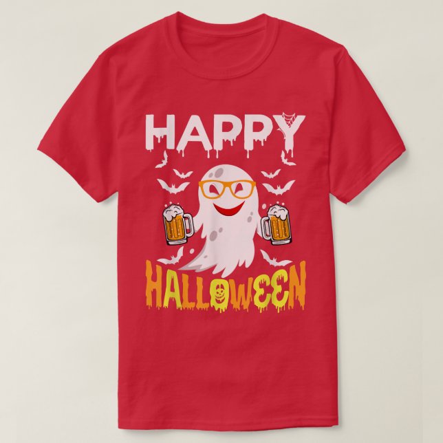 Bus eller godis Halloween Shirt Ghost Pumpkin Lyck T (Design framsida)