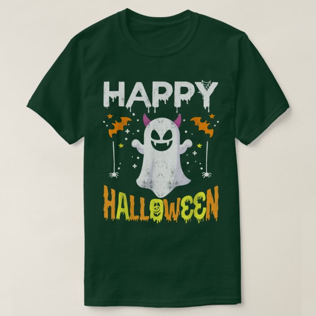 Bus eller godis Halloween Shirt Ghost Pumpkin Lyck T (Design framsida)