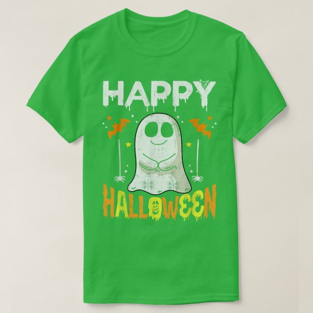 Bus eller godis Halloween Shirt Ghost Pumpkin Lyck T (Design framsida)