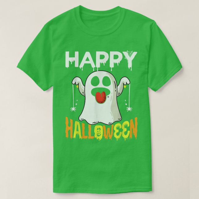 Bus eller godis Halloween Shirt Ghost Pumpkin Lyck T (Design framsida)