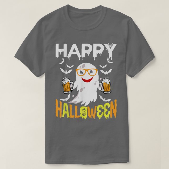 Bus eller godis Halloween Shirt Ghost Pumpkin Lyck T Shirt (Design framsida)
