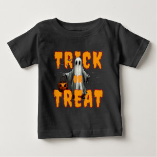 bus eller godis halloween skrämmande spöke pumpa t shirt
