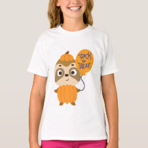 Bus eller godis Halloween Sloth Pumpkin Kids Shirt