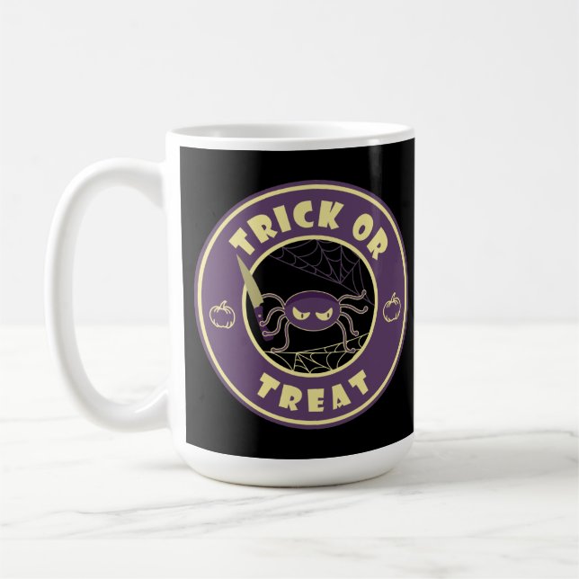 Bus eller godis halloween spider Starbucks stil C Kaffemugg (Vänster)