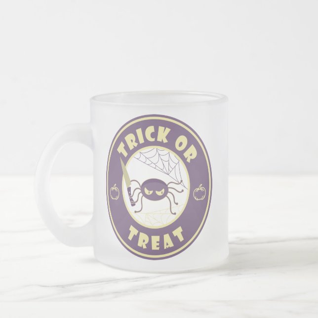Bus eller godis halloween spider Starbucks stil Frostad Glasmugg (Vänster)