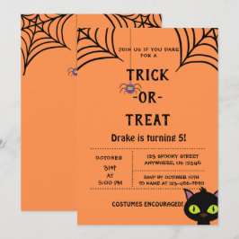 bus eller godis, Halloween Spiders-inbjudan Inbjudningar