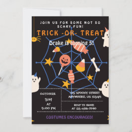 Bus eller godis, Halloween Spiders, Spooky Invat Inbjudningar
