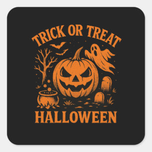 Bus eller godis Halloween Sticker Fyrkantigt Klistermärke