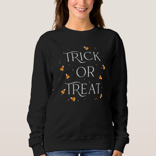 Bus eller godis Halloween Sweatshirt T Shirt (Framsida)